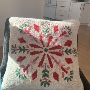 Festive Snowflake Holiday/Christmas Pillow